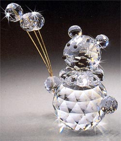Crystal Bear With Balloons