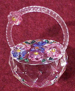 Crystal Basket Of Flowers